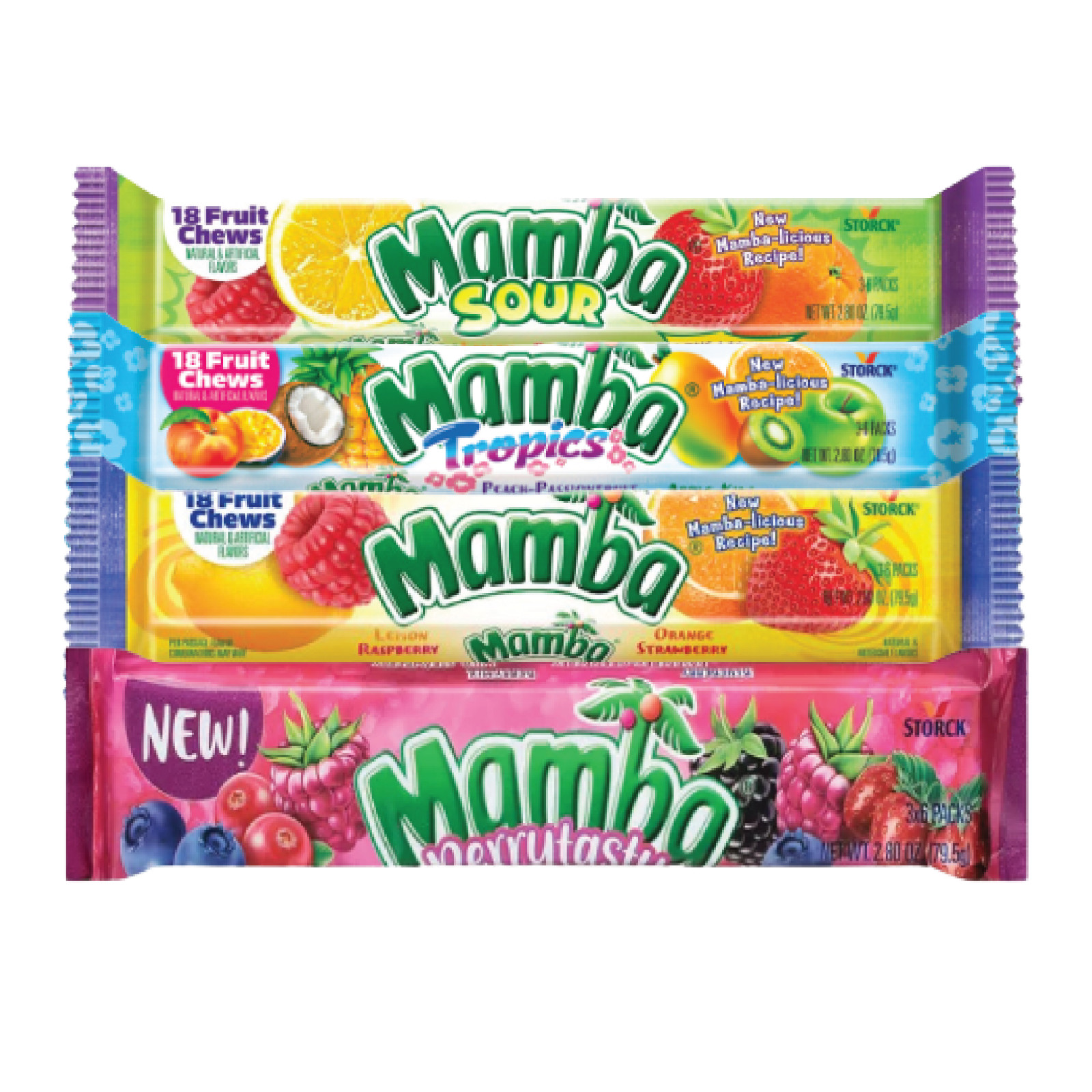 Mamba Variety Flavor Fruit Chews Candy | 18 Chews Per Pack | Mix & Match