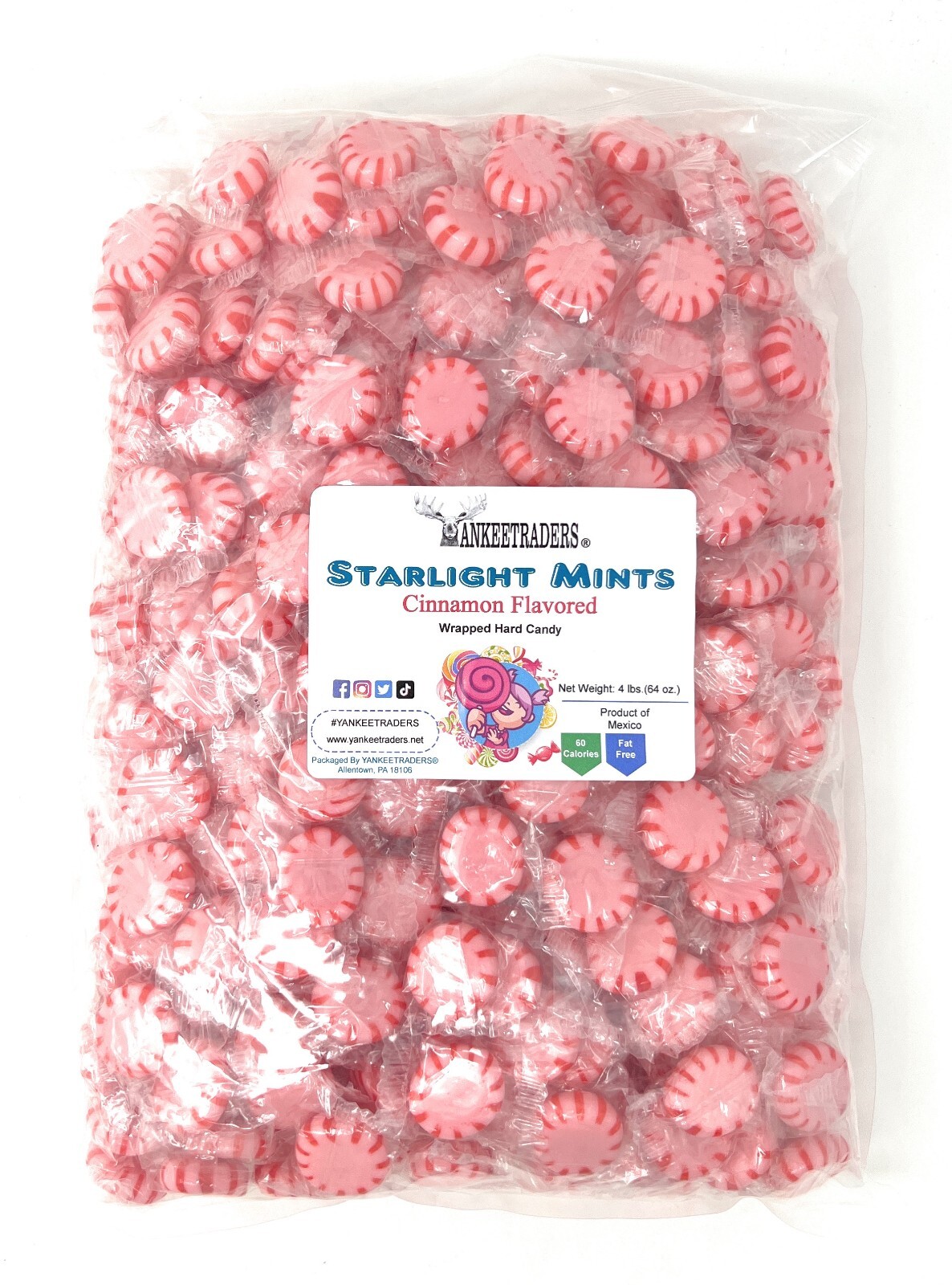 Cinnamon Starlight Mint Hard Candy – 4 lbs. ~ YANKEETRADERS® ~ FREE SHIPPING