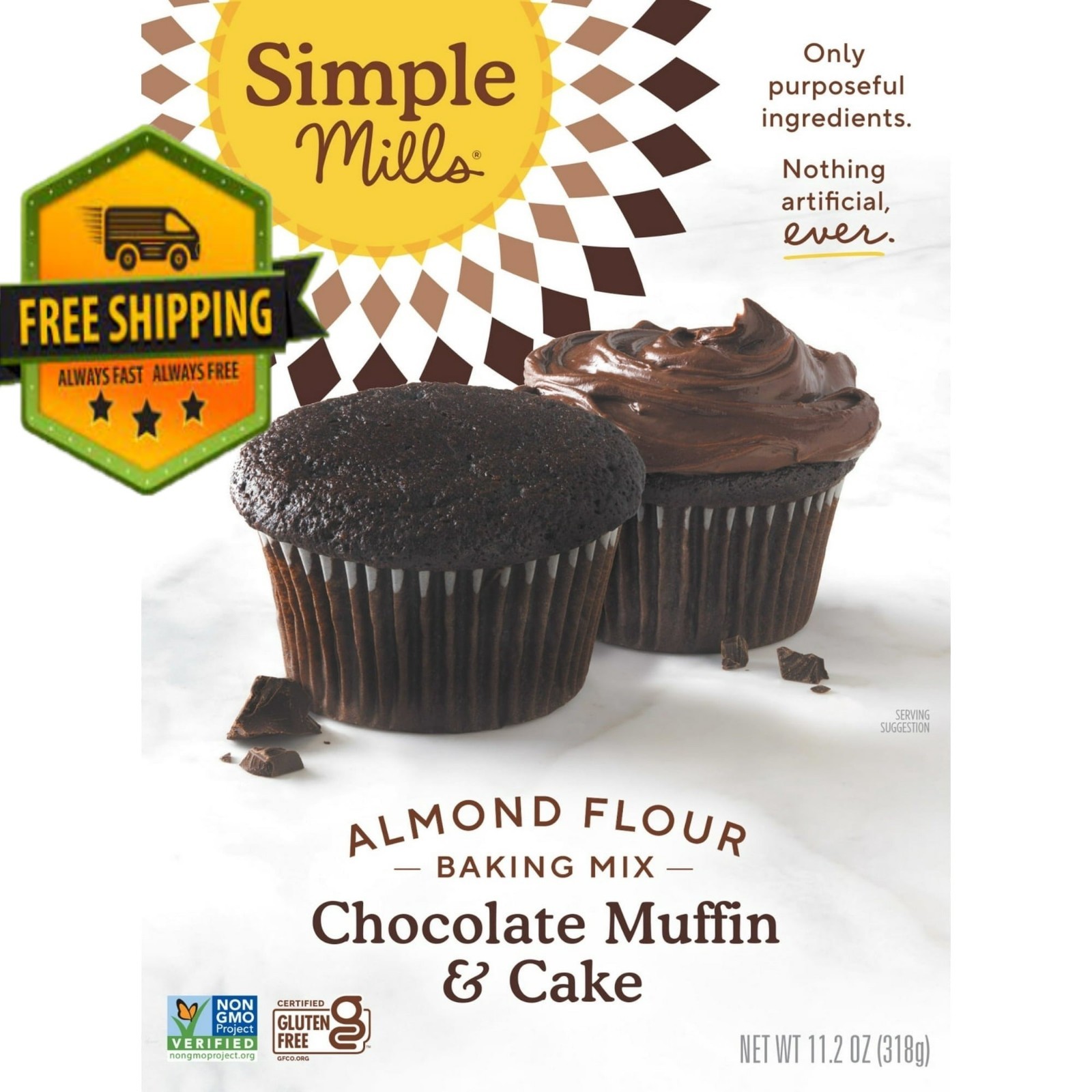 Simple Mills Almond Flour Chocolate Muffin & Cake Mix GF 11.2 oz