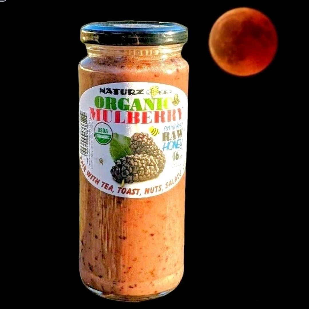 ORGANIC RAW HONEY & ORGANIC MULBERRY 1LB USDA ORGANIC CERTIFIED 16oz 454g Glass