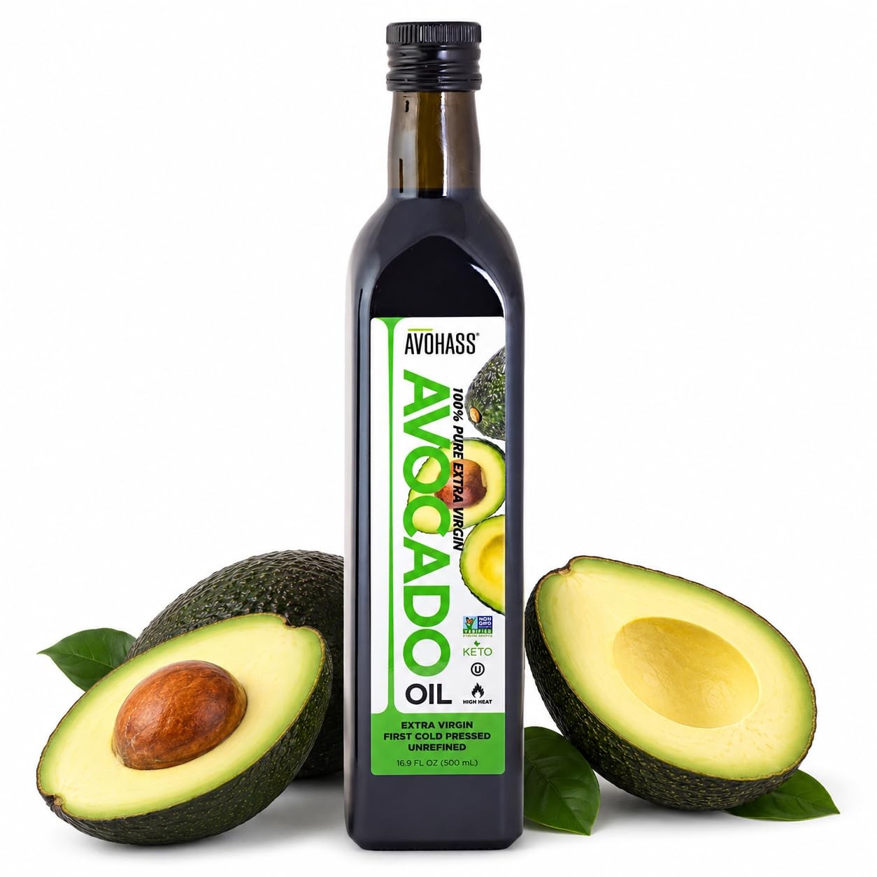Avohass Kenya Extra Virgin Avocado Oil First Cold Pressed Unrefined 16.9 fl o…