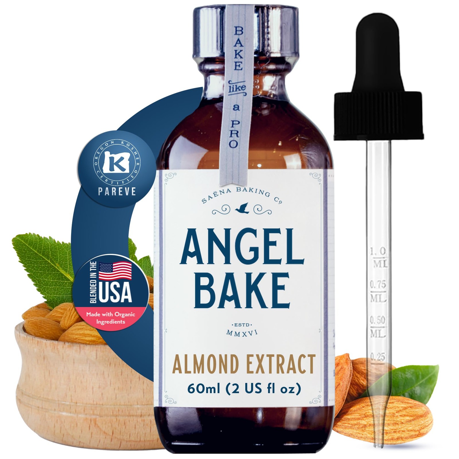 Pure Almond Extract for Baking & Mixology – 100 Servings Culinary Almond Esse…