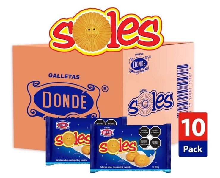 Galletas De Vainilla Soles Caja 10/180g – Galletas Dondé/ Cookies