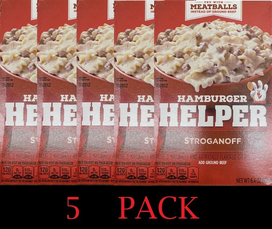 Betty Crocker Hamburger Helper Stroganoff Pasta & Creamy Sauce Mix 6.4 oz 5 PACK