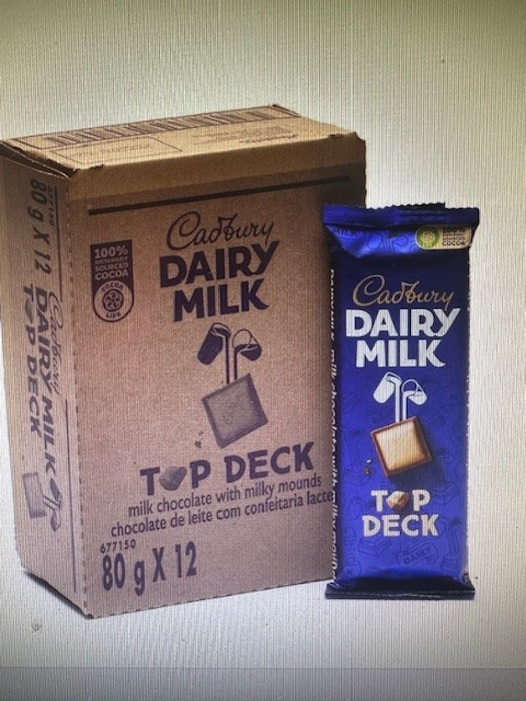 Cadbury’s Dairymilk Top Deck (South African ) 1 2 x 80gm Bars Box