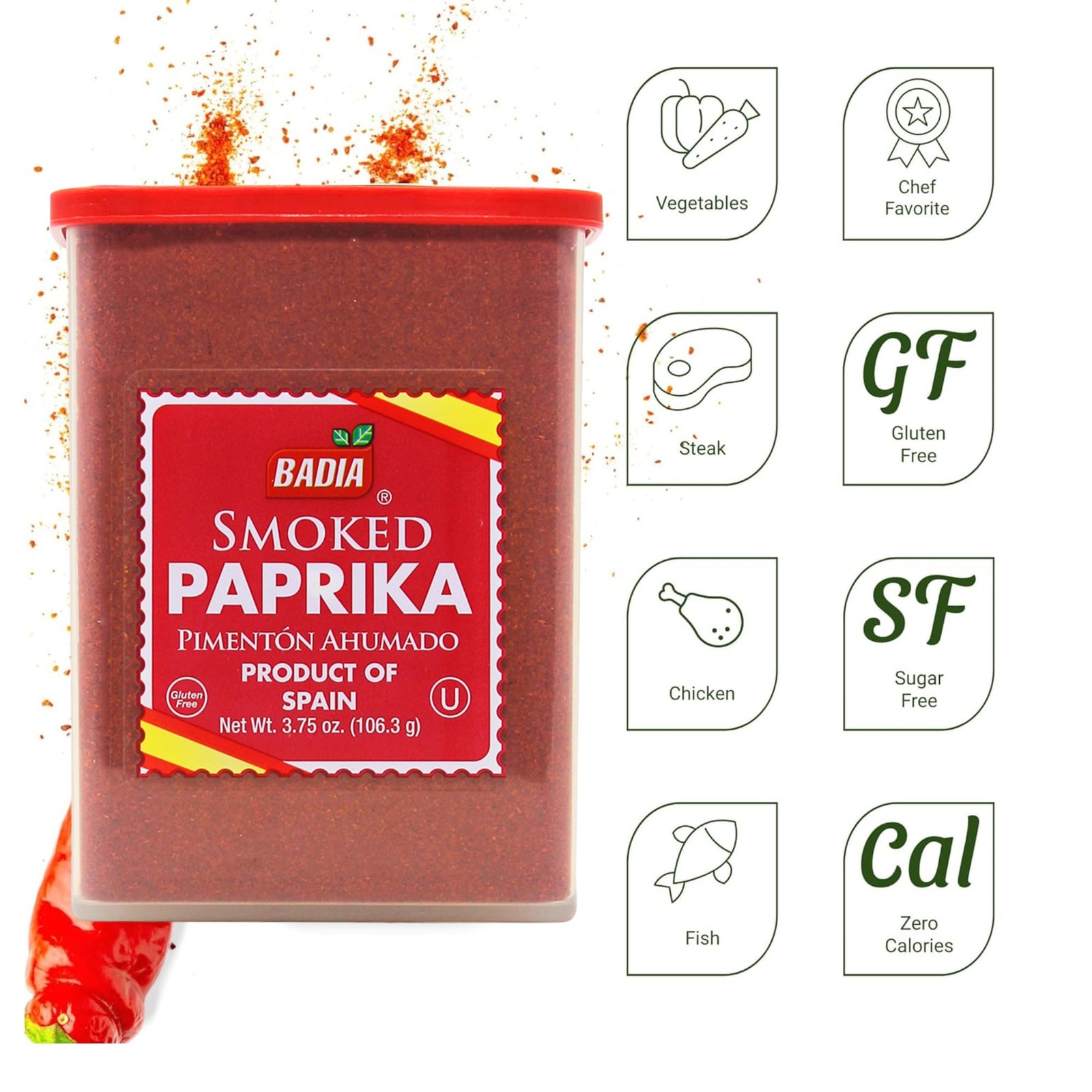 Badia Smoked Paprika, 3.75 oz – Rich, Smoky Flavor for Cooking, Grilling & Se…