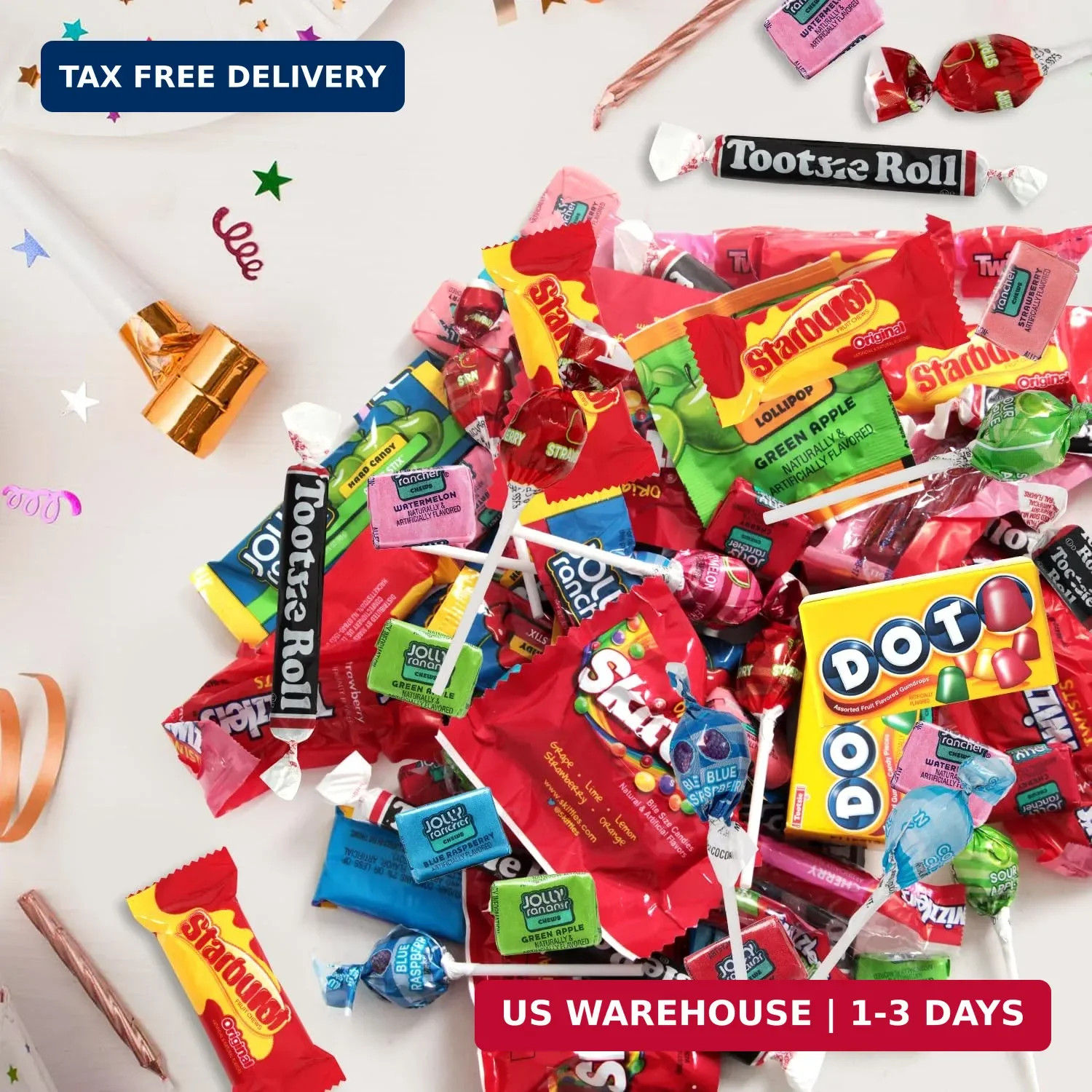 Bulk Candy Variety Pack 2 Pounds Assortment, Approx. 100 Individually Wrapped Fu