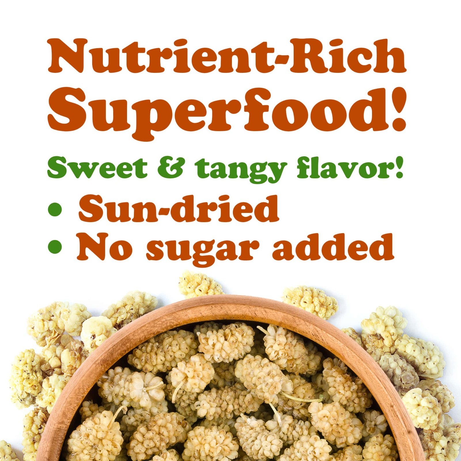 Organic White Mulberries – Non-GMO, Raw, Vegan – by Food To Live