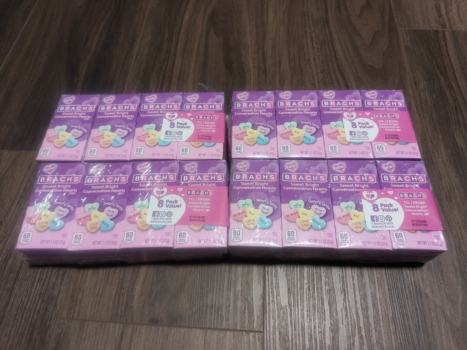 Brach’s Sweet Bright Conversation Hearts 32 Pack, Exp 10/2026 TO/FROM