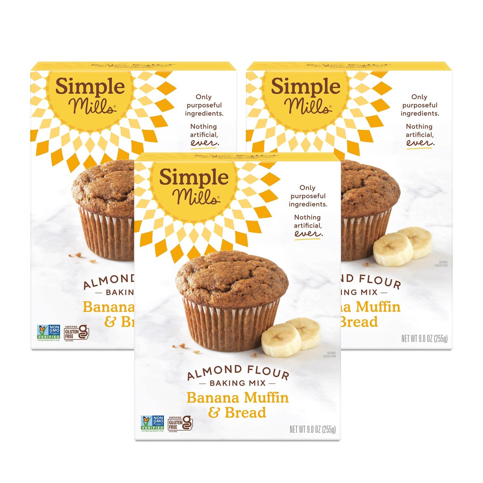 Simple Mills Almond Flour Baking Mix Banana Muffin & Bread Mix 9 Ounce Pack of 3