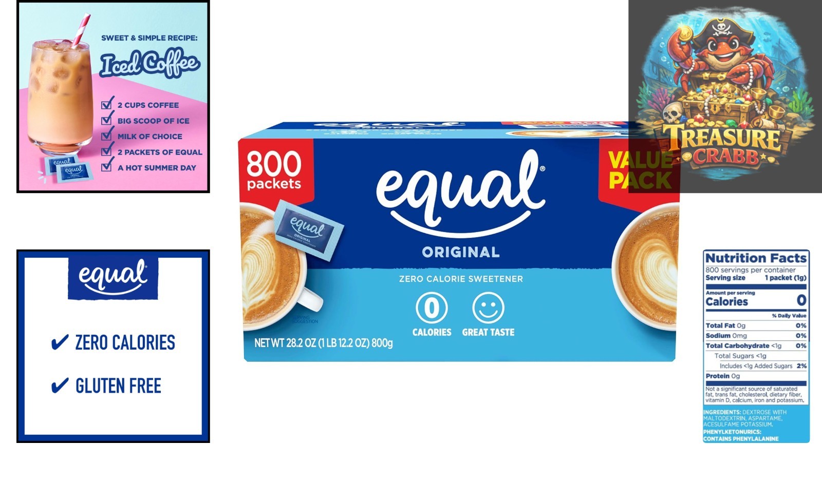 Diabetic-Friendly 0 Calorie Sweetener Packets – 28.2 oz, Perfect for Drinks