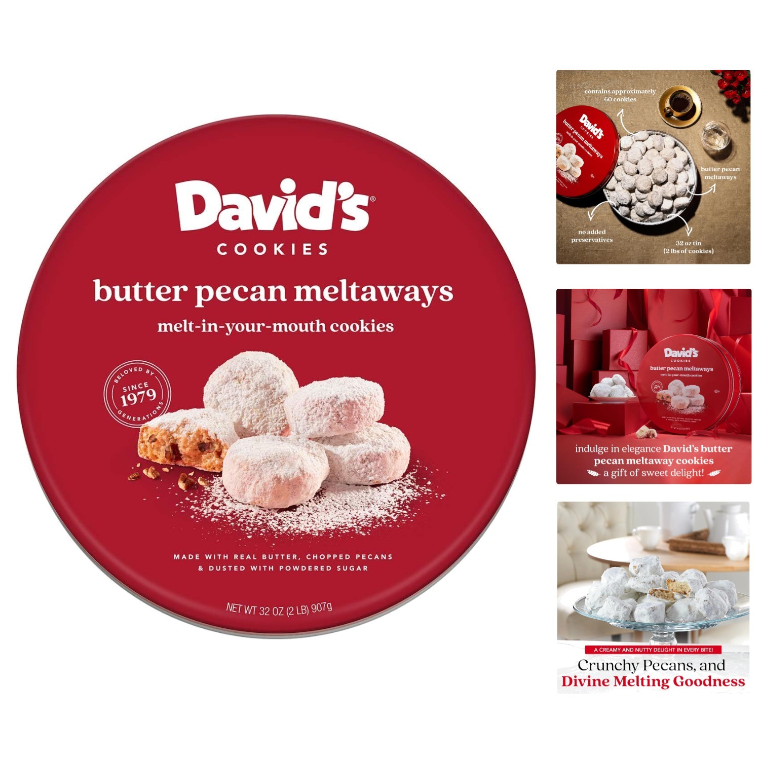 Indulge in David’s Butter Pecan Meltaways – Kosher-Certified 32 Oz Treat