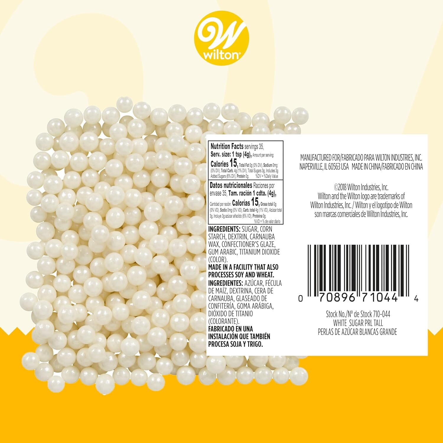 Sugar Pearls, White, 5 Oz, Non Toxic