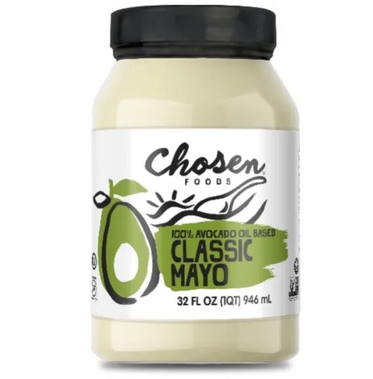 Chosen Foods Avocado Oil Mayo 32oz 100% Pure NO SEED OILS Whole Food Avocado Oil
