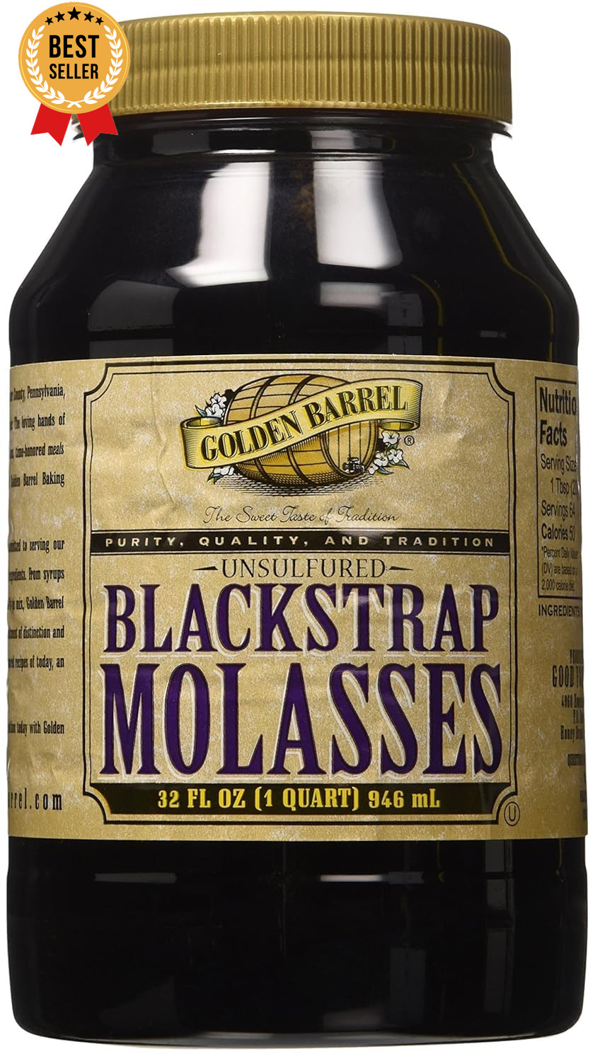 Unsulfured Blackstrap Molasses 32oz Natural Sweetener Baking Cooking Supplement