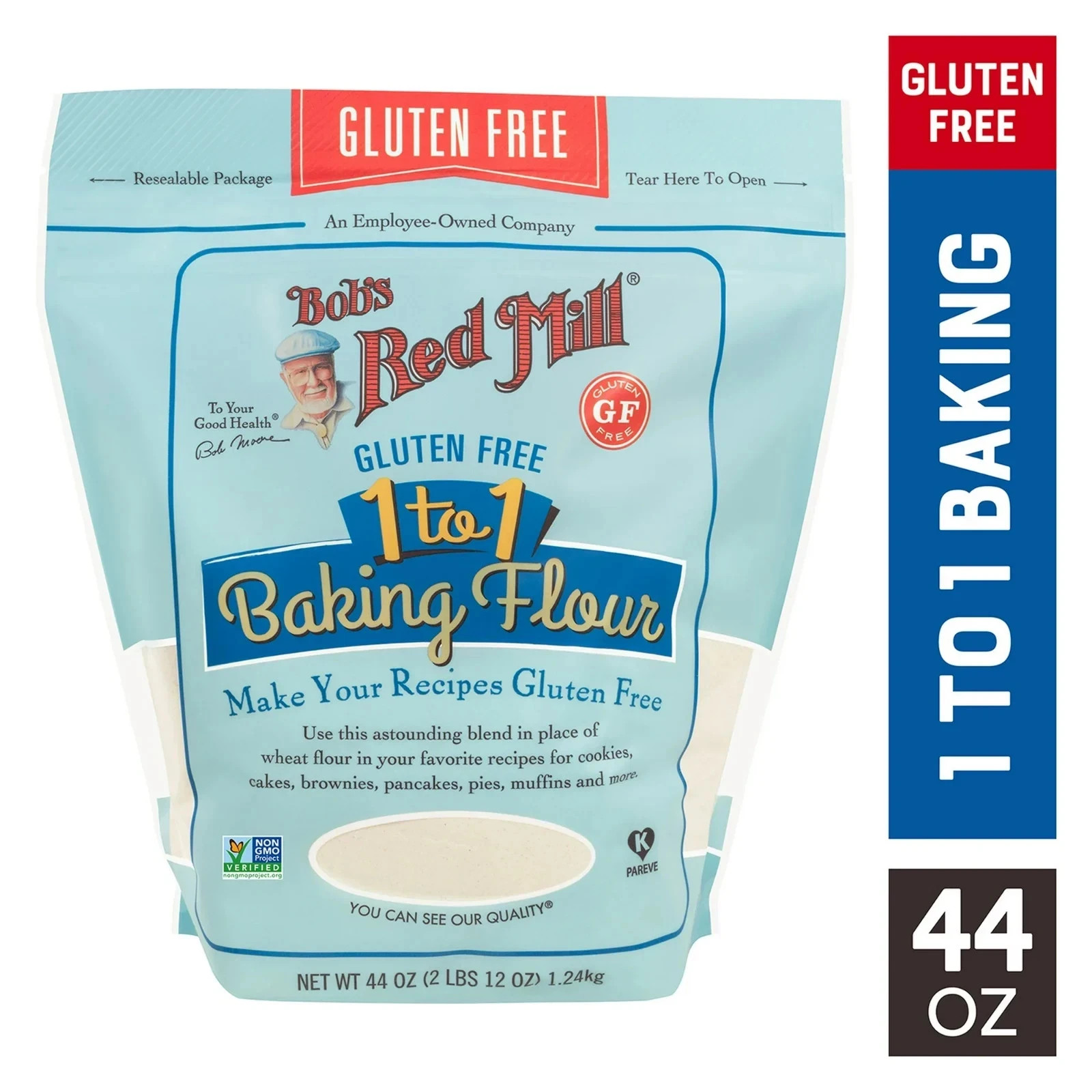 Bob’s Red Mill Gluten Free 1-to-1 Baking Flour, Blend, 44 oz Bag