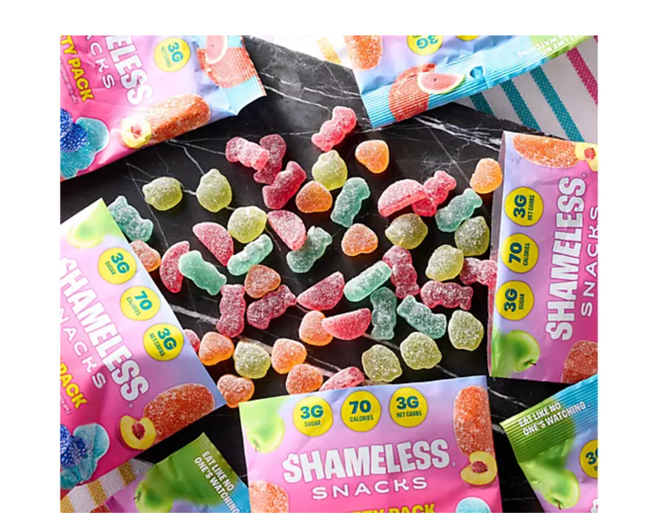 Shameless Snacks (10) 1.8oz Bags Gummy Candy Variety Pack