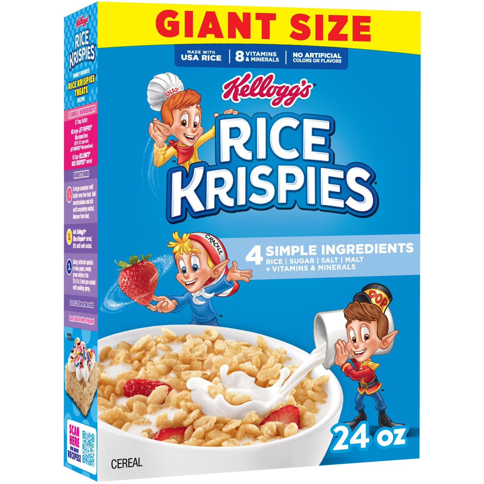 Kellogg’s Rice Krispies Cold Breakfast Cereal 8 Vitamins and Minerals