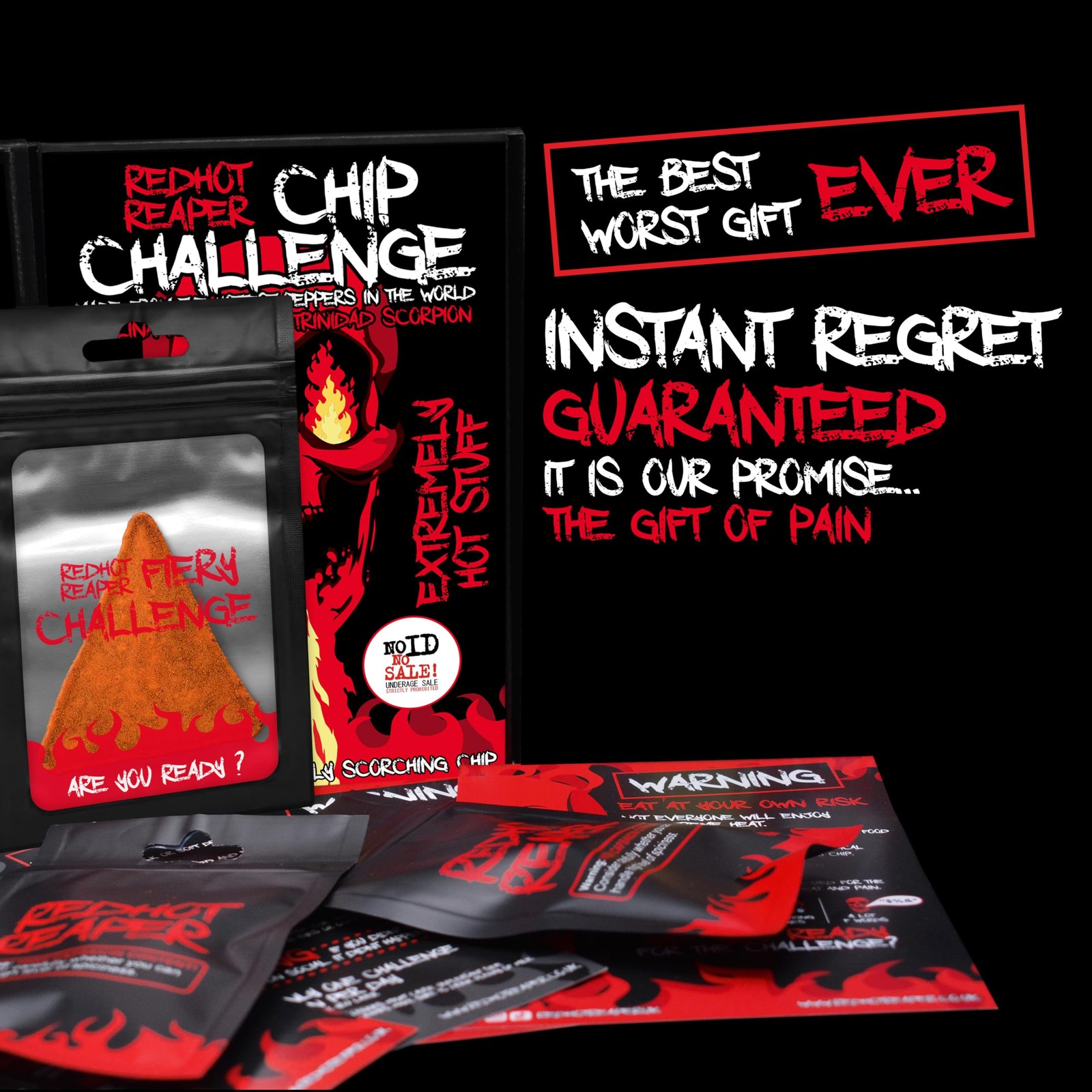 Red Hot Reaper – 1x Chip Challenge Hottest 1.41 Ounce (Pack of 1), Black
