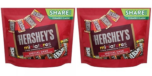 Hershey’s Miniatures Special Dark Assortment Chocolate Candy 2 Bag Pack