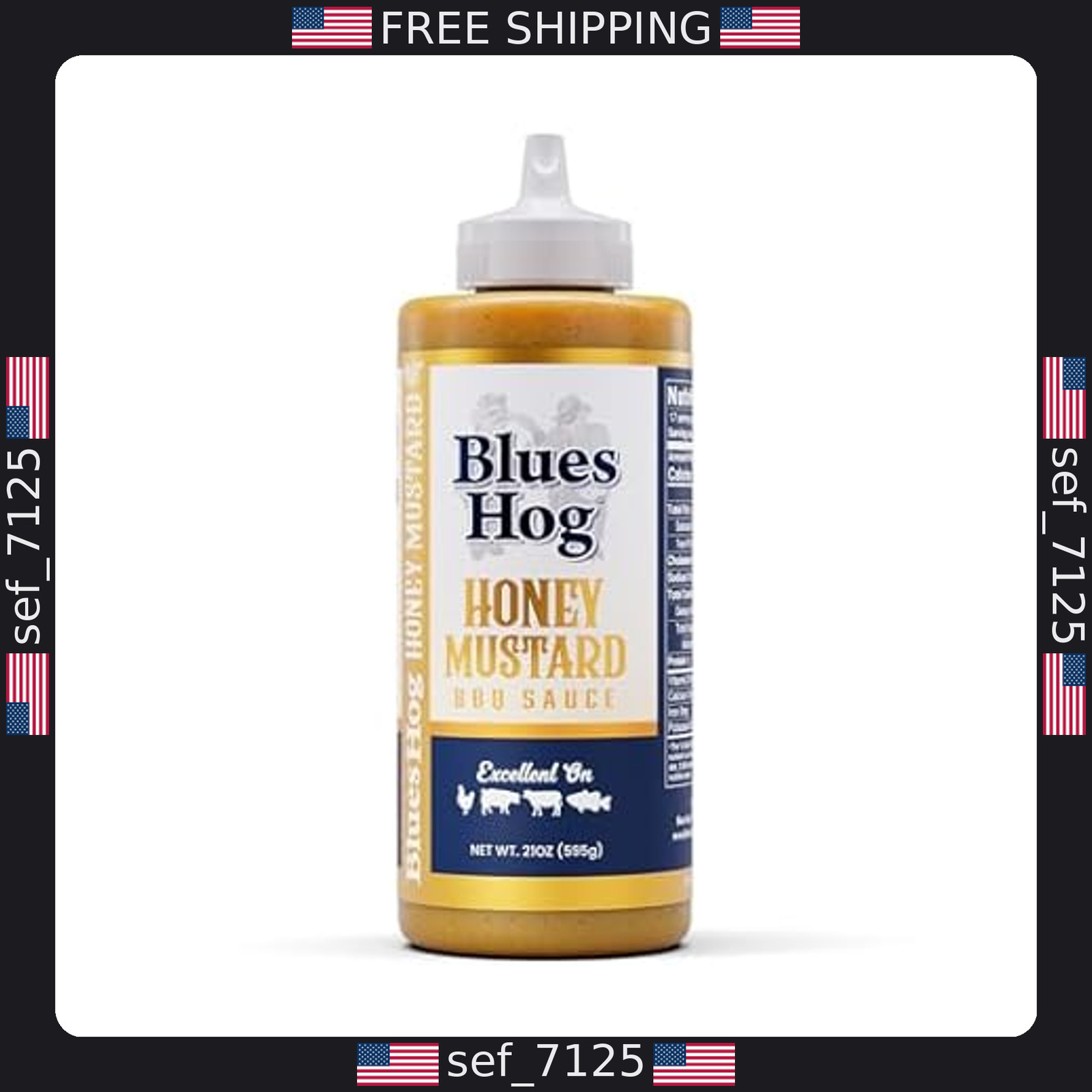 Blues Hog Honey Mustard Sauce – All-Natural BBQ Sauce, Gluten-Free, 21 oz