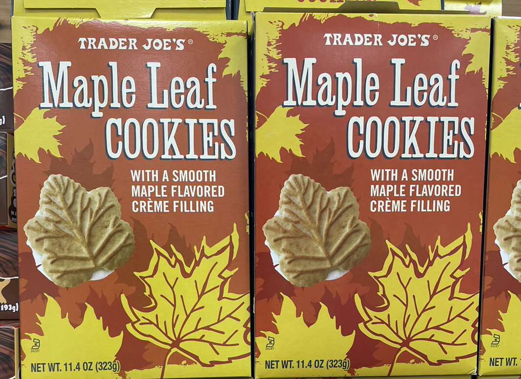 2 Packs Trader Joe’s Maple Leaf Cookies 11.4 oz Each Pack
