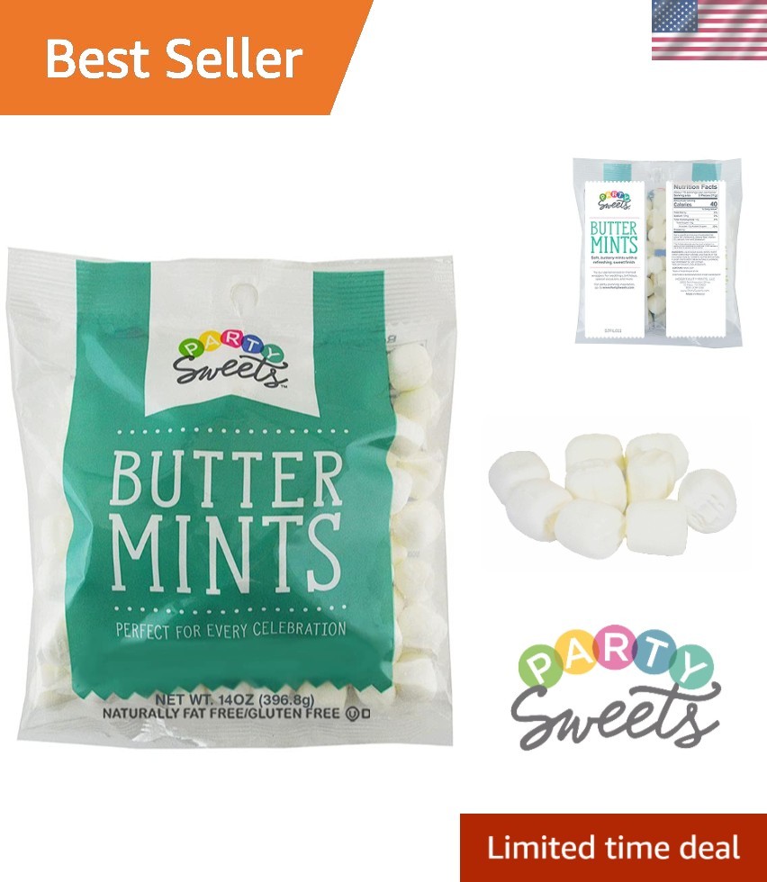 Nostalgic White Buttermints, 14 Ounces, Unwrapped – Ideal for Celebrations