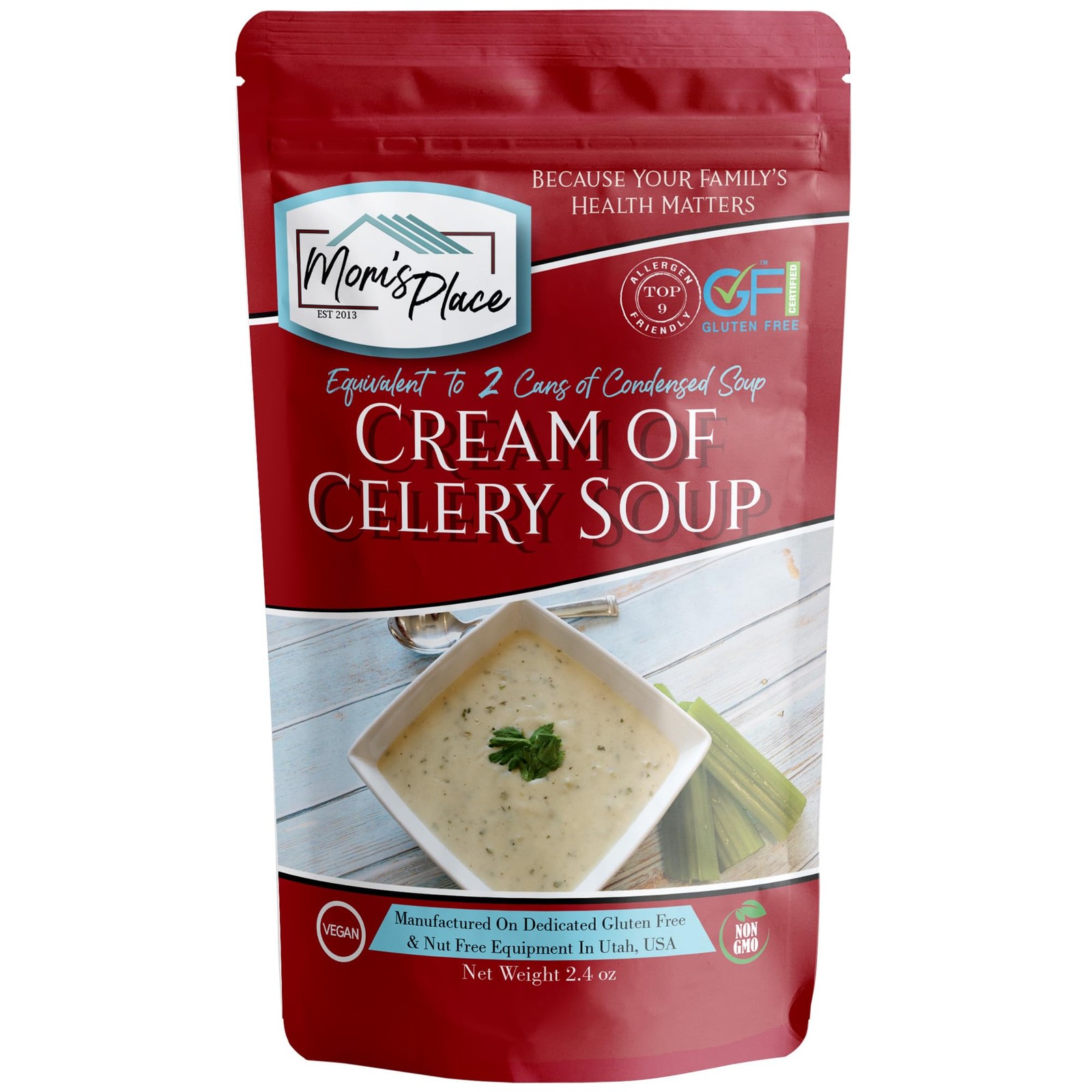 Mom’s Place Gluten-Free & Dairy Free Cream of Celery 2.4 Ounce (Pack 1)