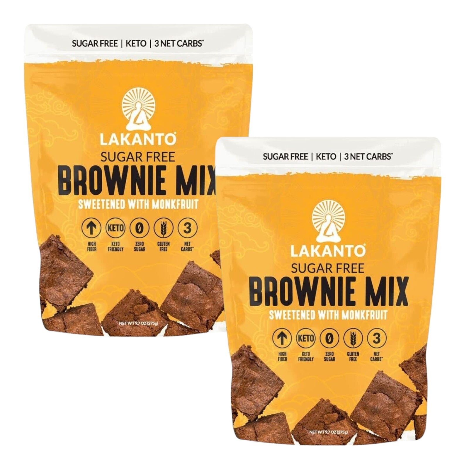 Lakanto Sugar Free BROWNIE MIX Monk Fruit Sweetener Keto 9.7Oz. 2 Bags DEC 2026