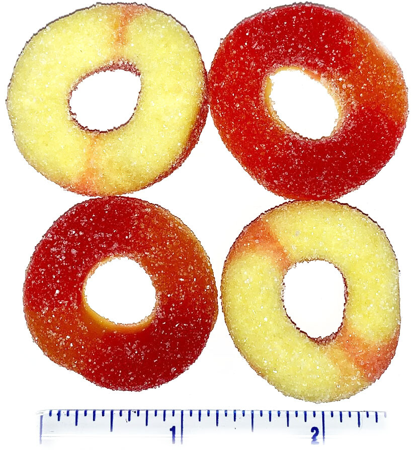 SweetGourmet Peach Rings Gummy Candy | Two-Layers, Sugar Coated | 2 Pounds