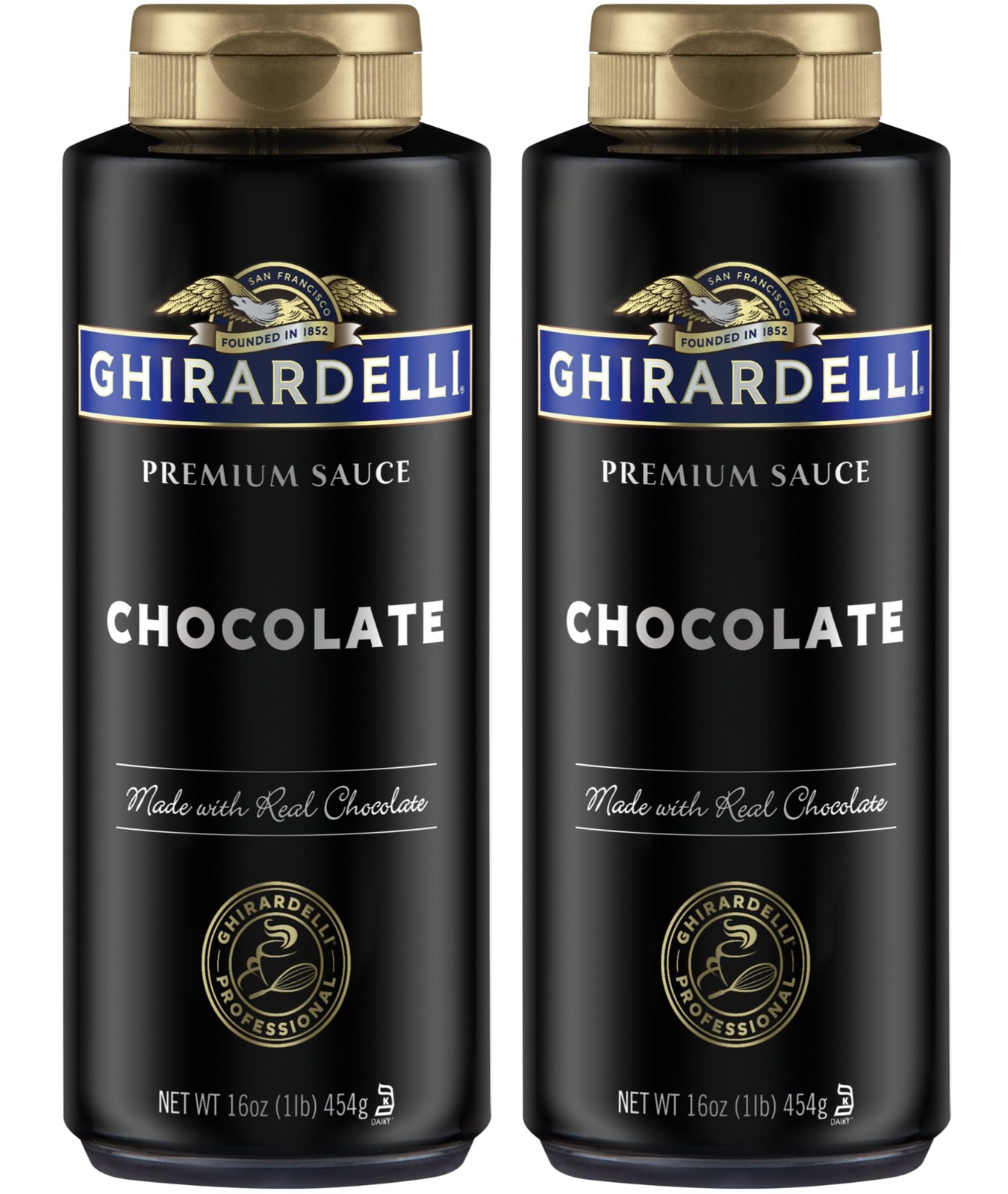 Ghirardelli Chocolate Sauce, Black Label 16oz Squeeze 1 Pound (Pack of 2)