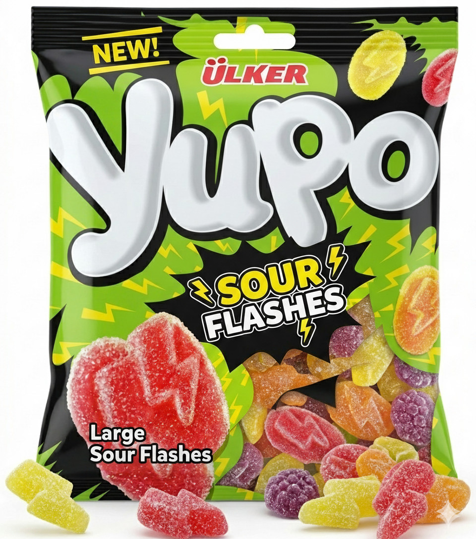 Sour Candy Jelly Fruit Gummy, 24 x 2.3oz, Lemon Raspberry Mandarin Soft Candy