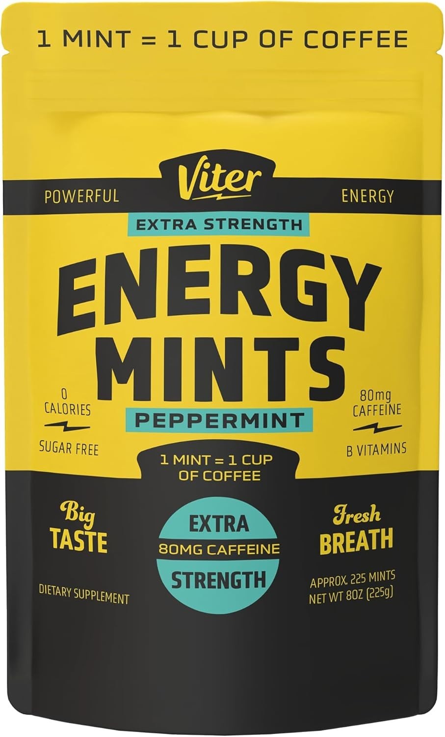 Extra Strength Energy Mints, Peppermint Flavor