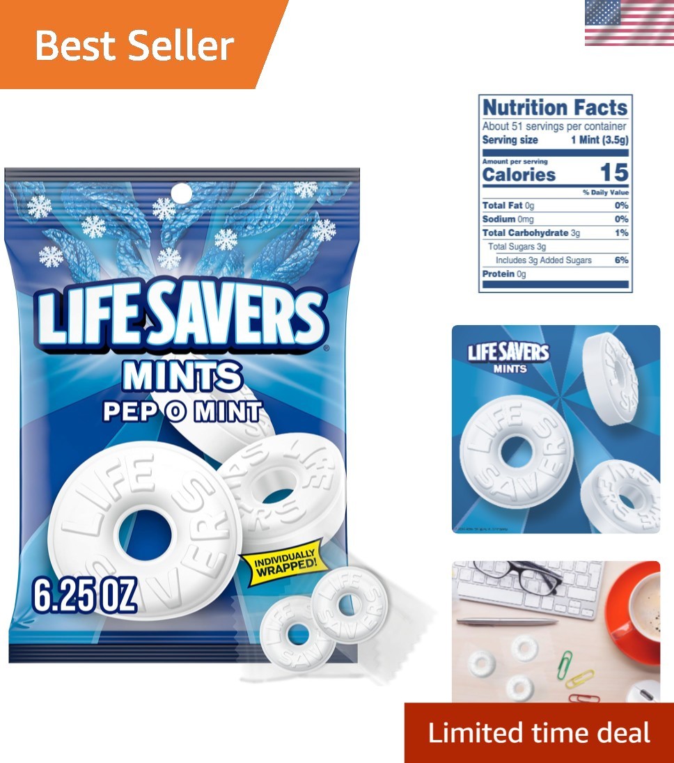 Pep O Mint Individually Wrapped Mints – Perfect for Sharing & Gifting 12 Bags
