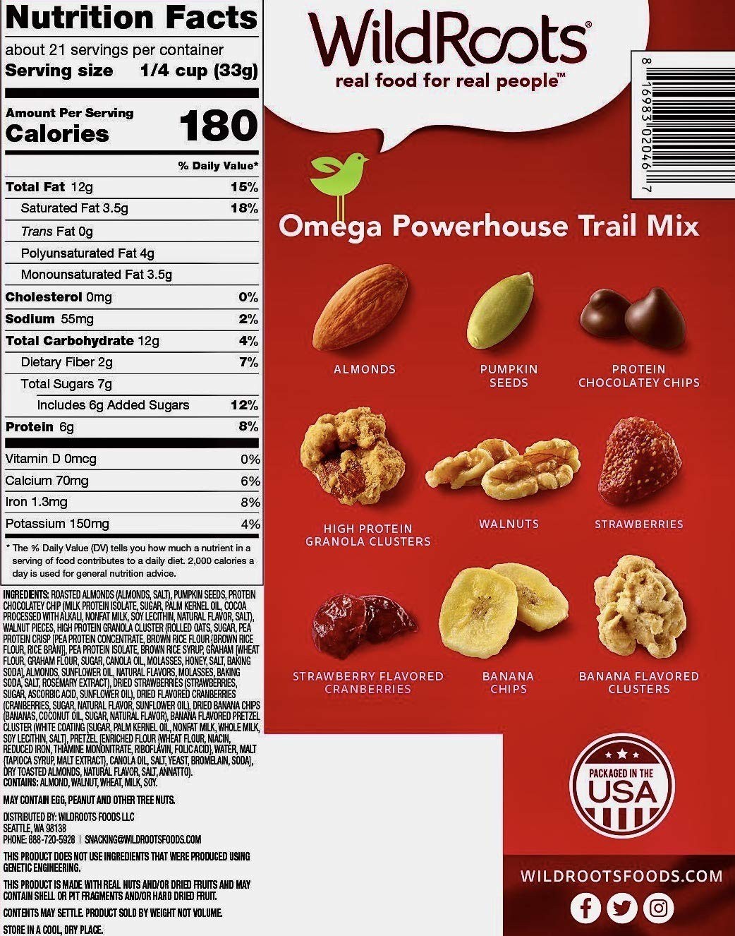 WildRoots Omega Powerhouse Trail Mix, 24oz Each