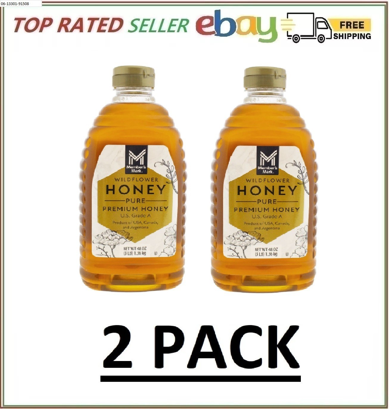 2 pack Member’s Mark Wildflower Pure Premium Honey, 48 oz. FREE shipping