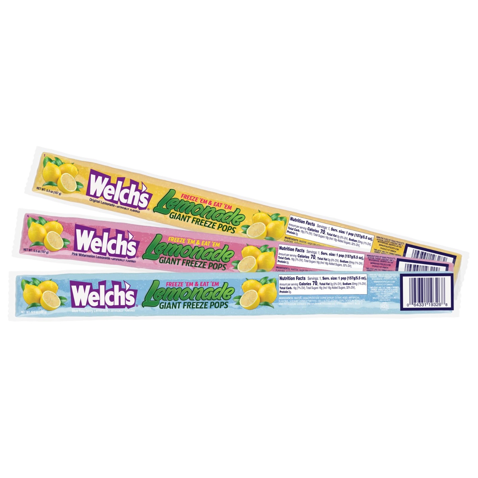 Jumbo Ice Pops Variety Pack – 27 Giant Freezies, 5.5 oz Lemonade & More!