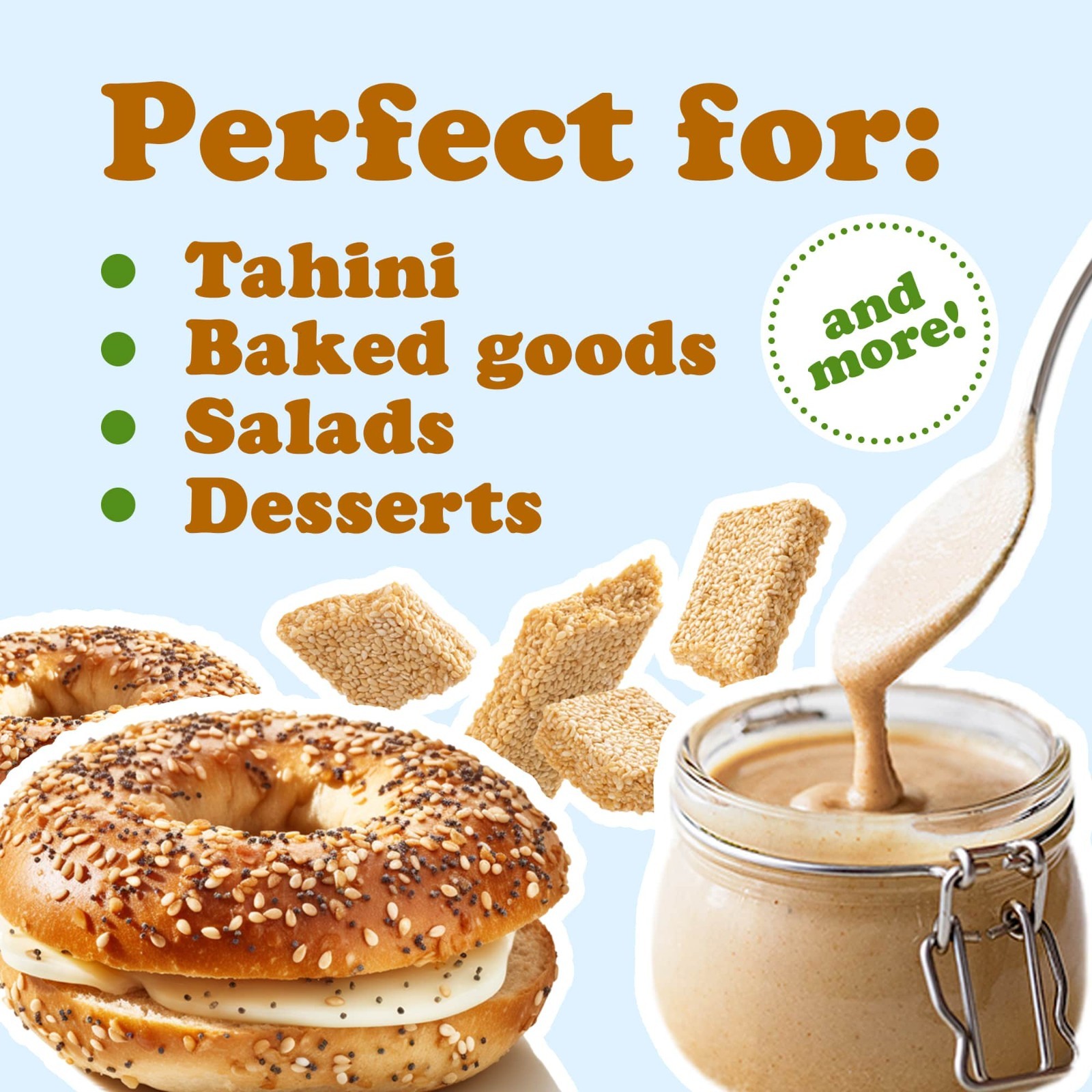 Organic Hulled Sesame Seeds — Non-GMO, Kosher, Raw, Vegan — by Food to Live