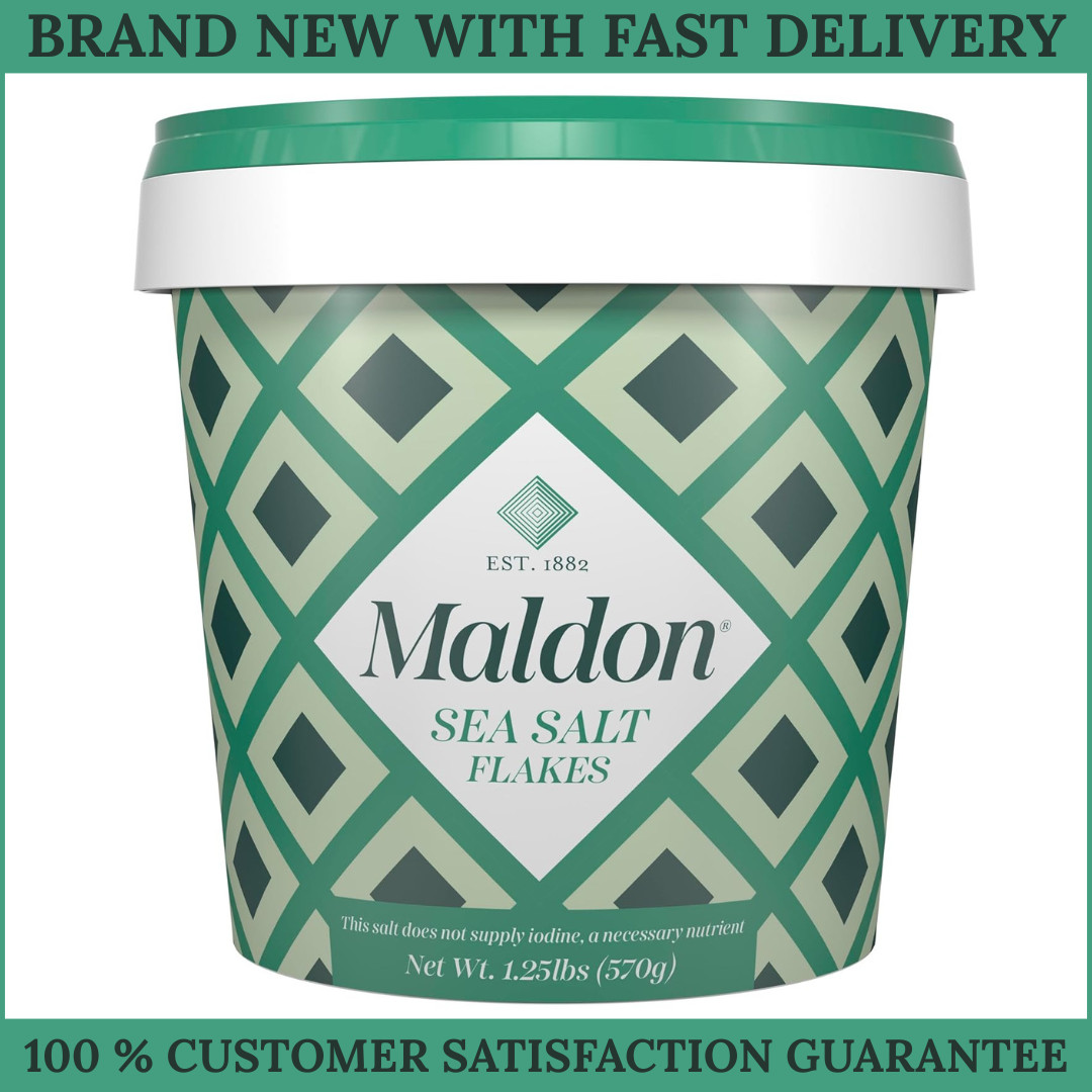 Sea Salt Flakes, 1.25lbs (570 g), Resealable Tub, Kosher, Natural – Maldon
