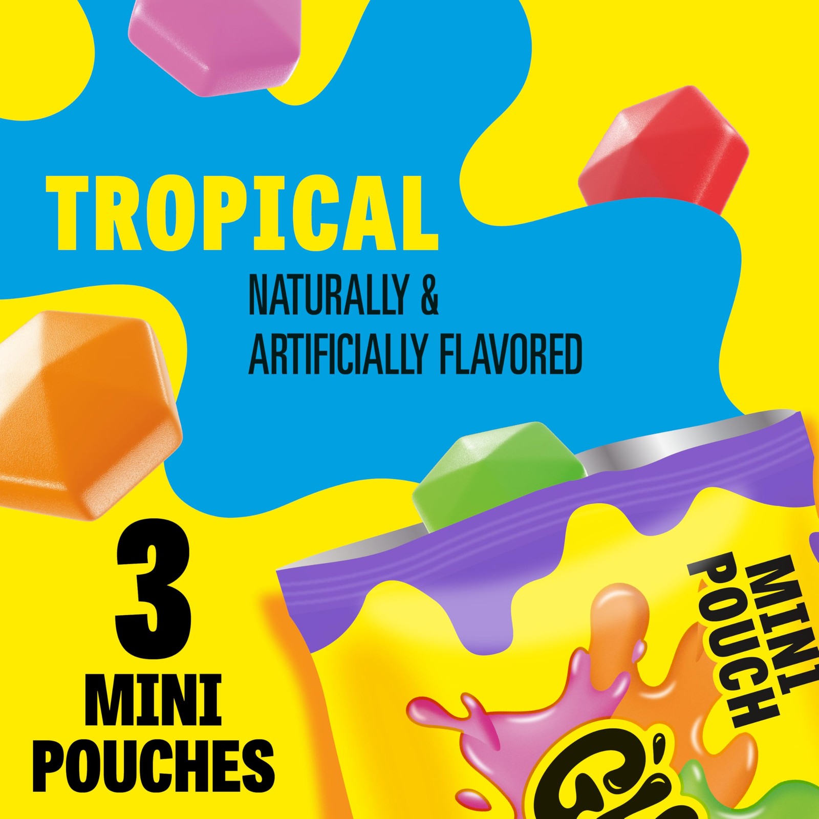 Gushers Tropical Fruit Flavored Snacks, Mini Pouches, 3 3 Count (Pack of 1)