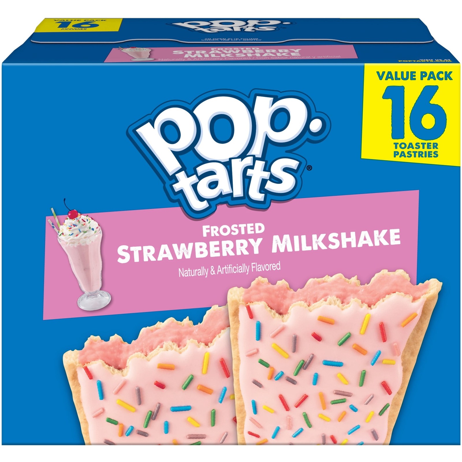 Pop-Tarts Frosted Strawberry Milkshake Toaster Pastries, Breakfast Foods….