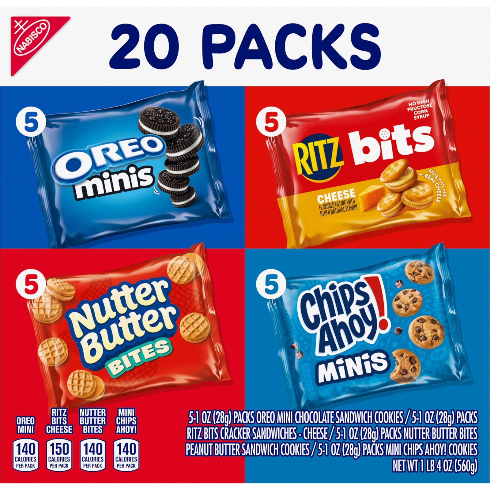 Nabisco Snacks Variety Pack, OREO Minis, Nutter Butter Bites, CHIPS AHOY! Minis