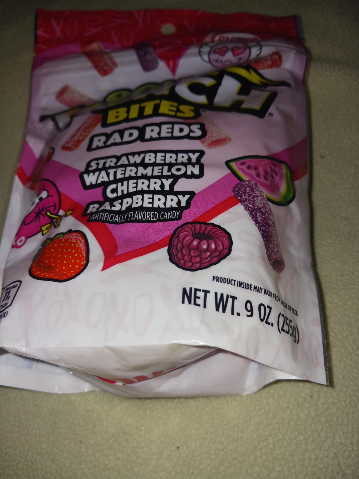 Sour Punch Bites. Strawberry Watermelon Cherry Raspberry 9oz 12/2026