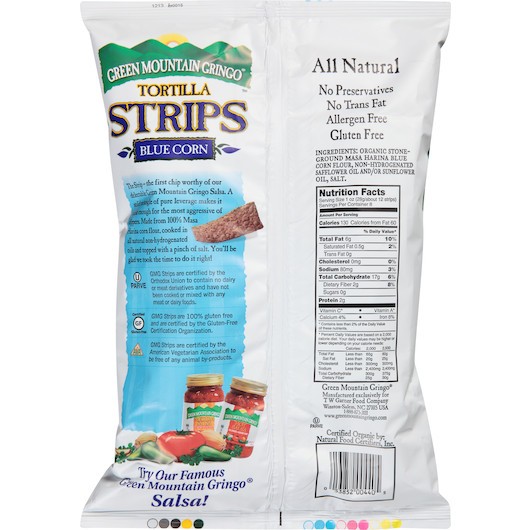 Green Mountain Tortilla Chips Organic Blue, 0.5 Pounds, 12 Per Case