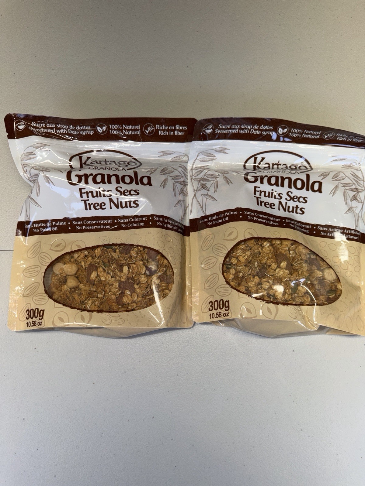 2 Pk Kartago Granola Tree Nuts 300g Date Sweetened No Palm Oil Sealed BB 03/2027