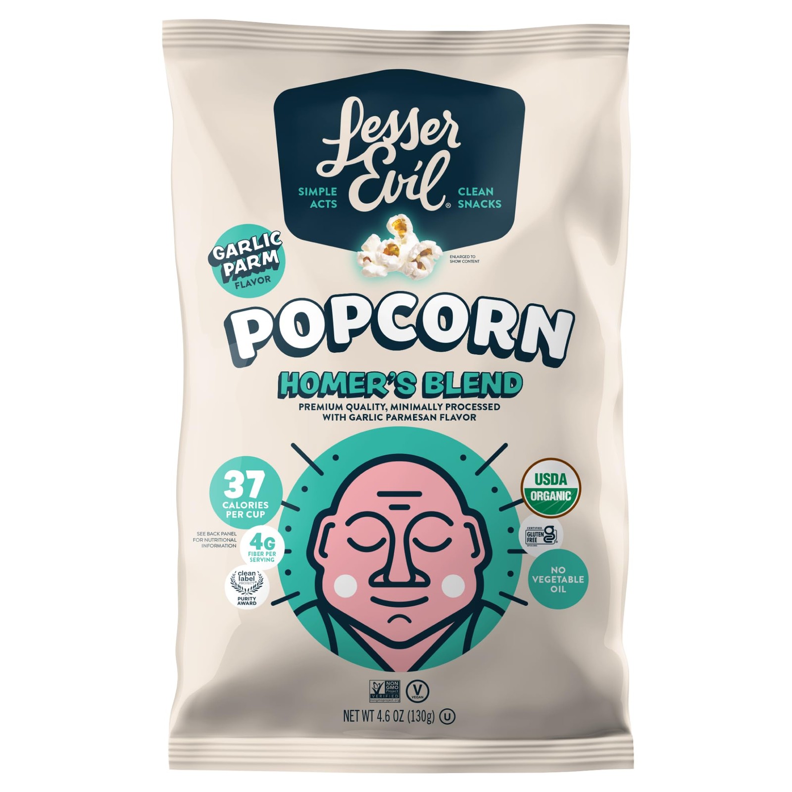 LesserEvil Organic Homer’s Secret Blend Popcorn, 4.6 OZ