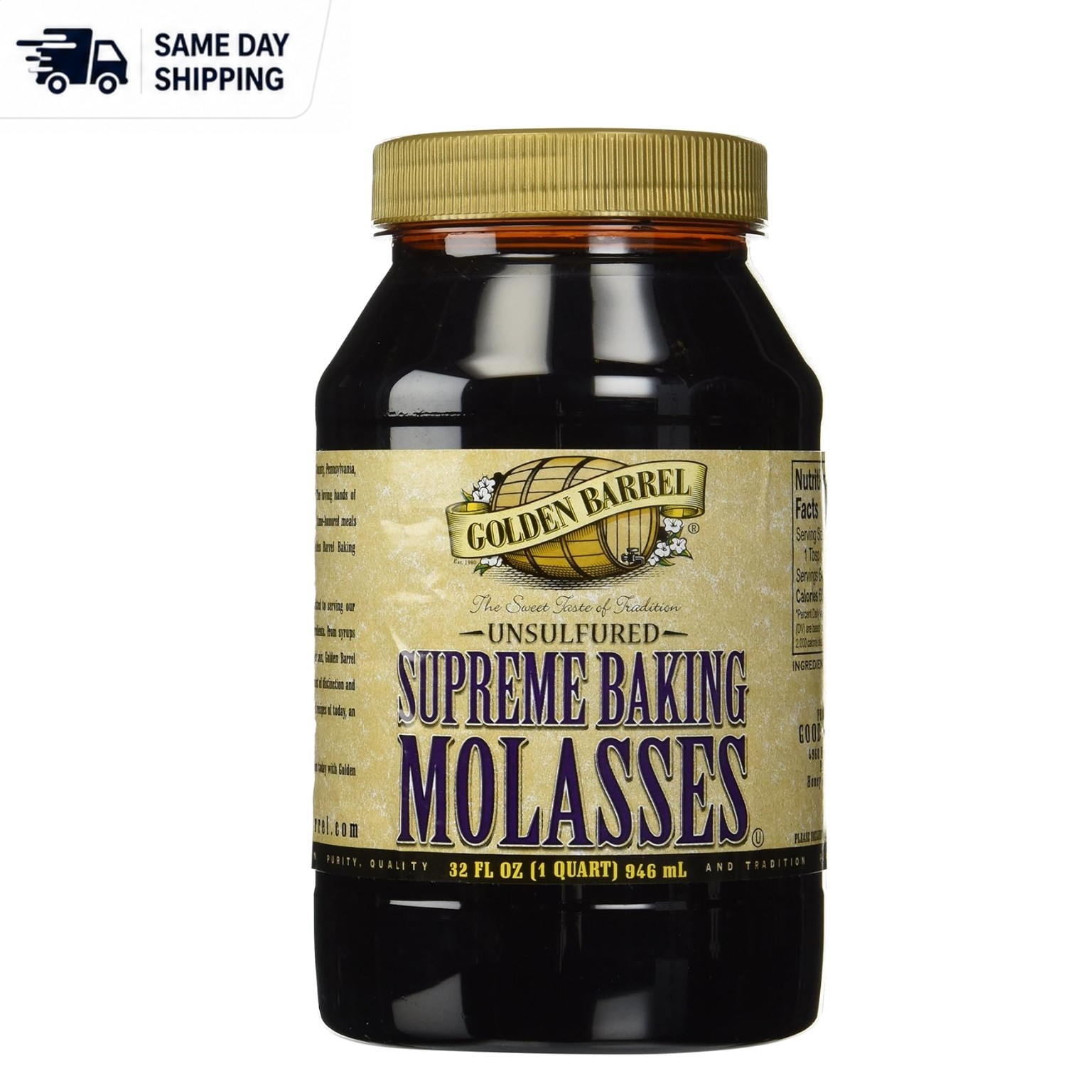Sulfate-Free Supreme Barbados Molasses – 32 Ounce Bottle for Baking Perfection