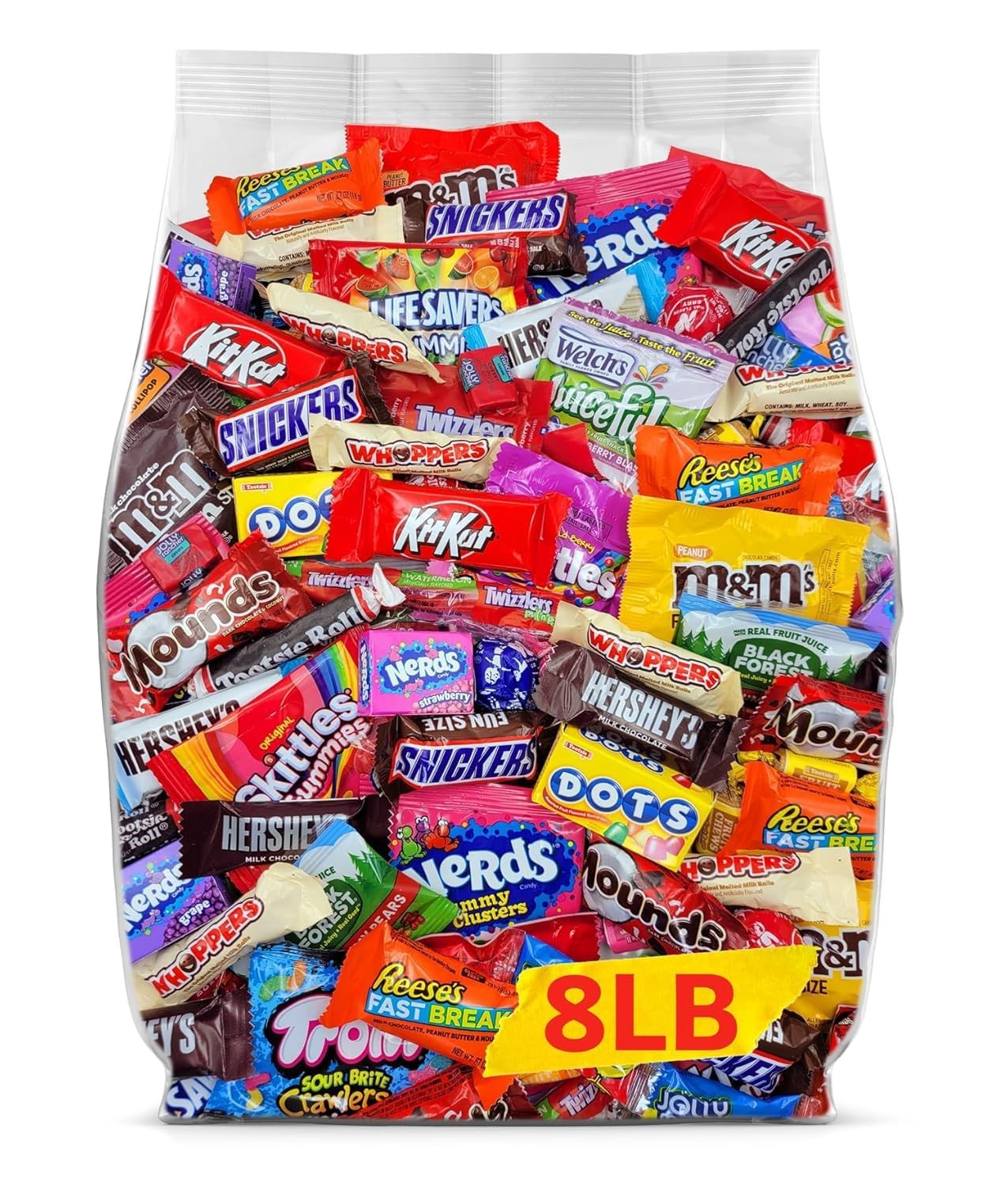 8lb Bulk Chocolate Candy Variety Pack Individually Wrapped Assorted Candy