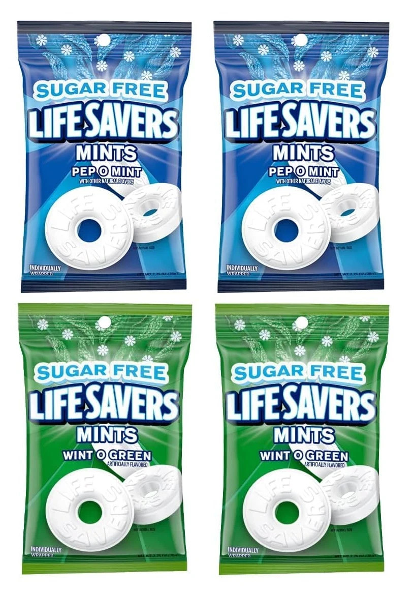 Life Savers Sugar Free Variety Bundle Breath Mints Hard Candy 2.75oz (Pack of 4)