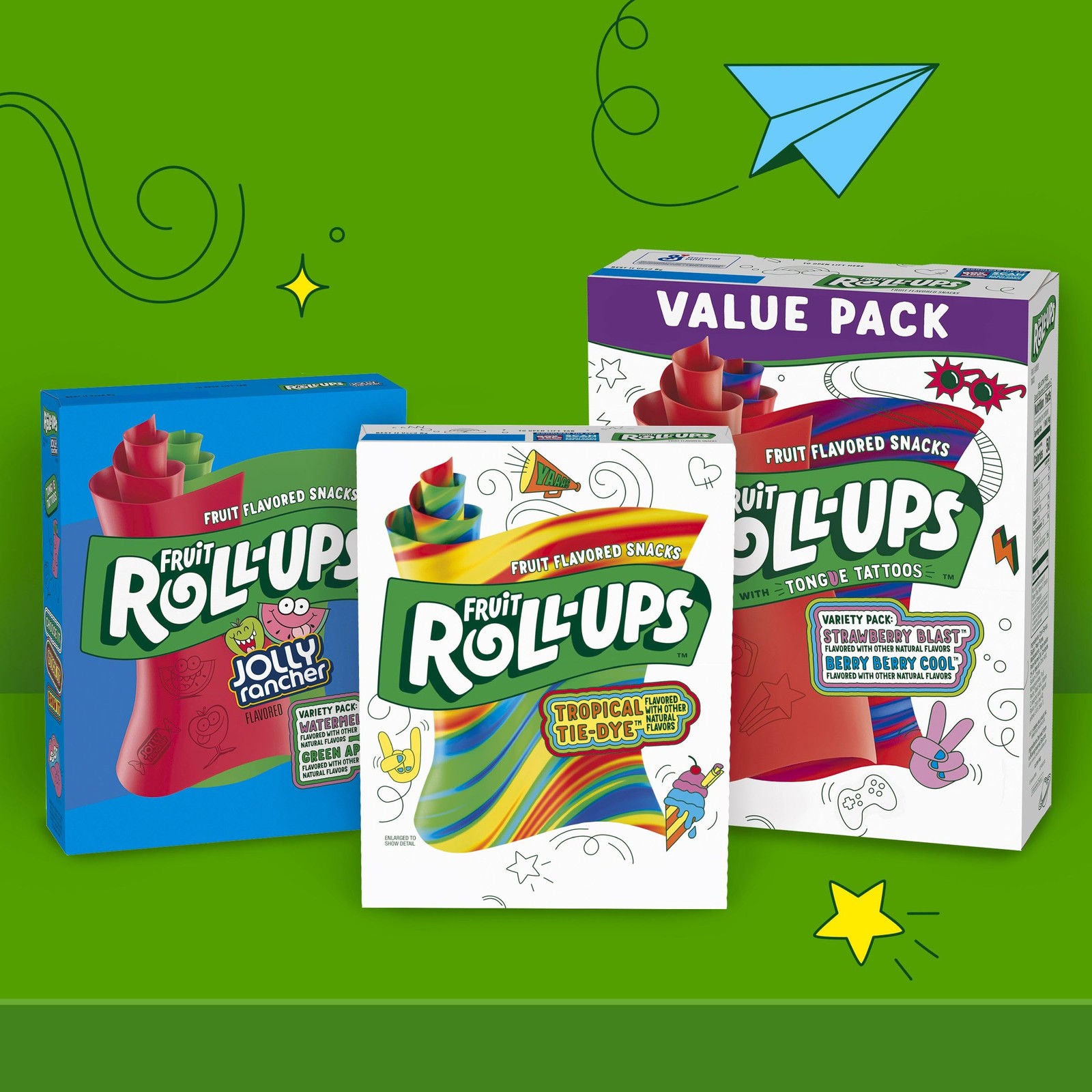 Fruit RollUps Fruit Flavored Snacks, Variety Pack, Kosher, 30 Ct, 15 oz